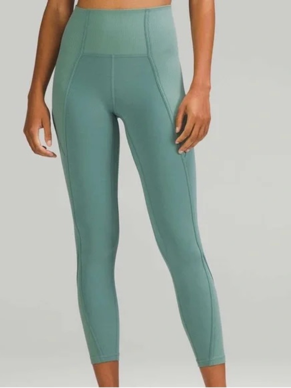 Lululemon Align Rib Panel HR 25” Leggings Size 8 Tidewater Teal Yoga Pants